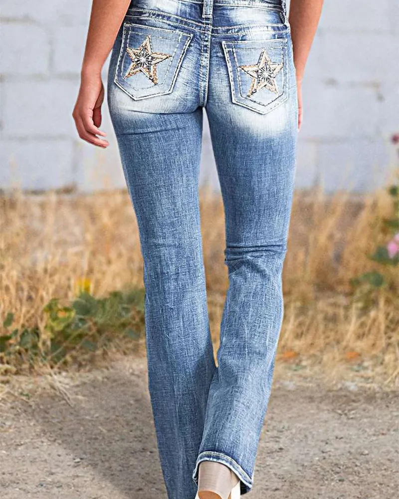 Straight-Leg Slim-Fit Stretch Jeans