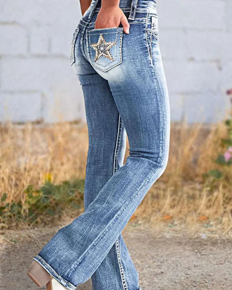 Straight-Leg Slim-Fit Stretch Jeans