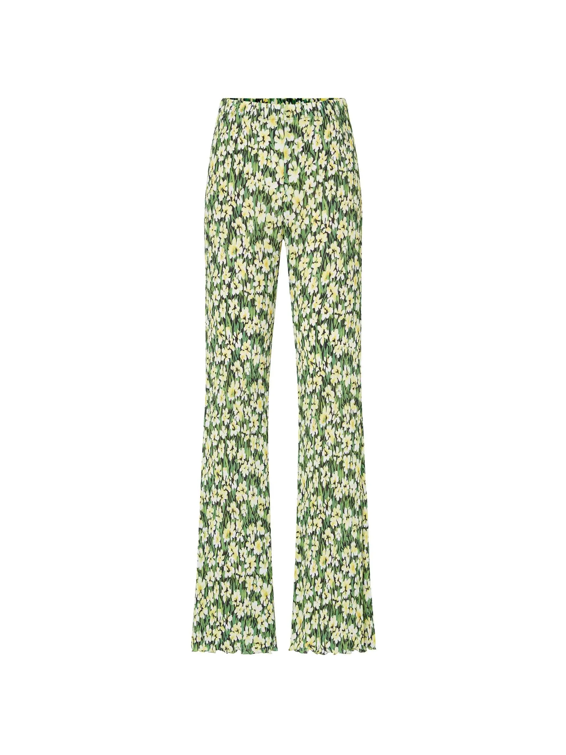 Structured Floral Print Pants