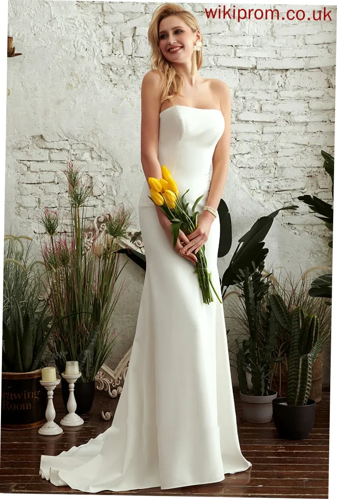 Sweep Trumpet/Mermaid Wedding Train Stacy Wedding Dresses Strapless Dress