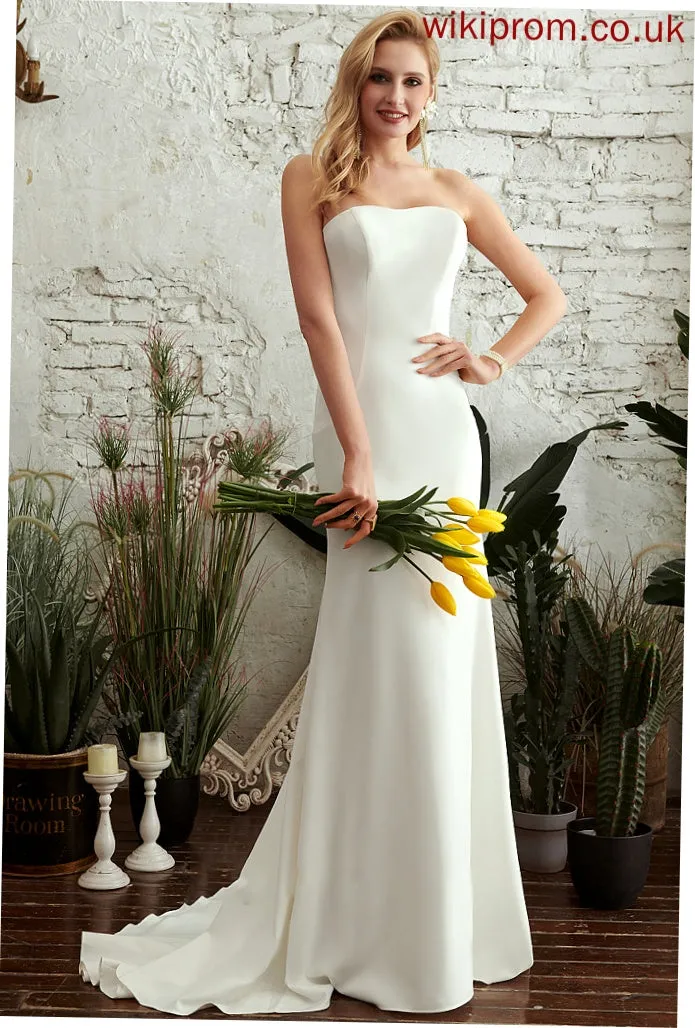 Sweep Trumpet/Mermaid Wedding Train Stacy Wedding Dresses Strapless Dress