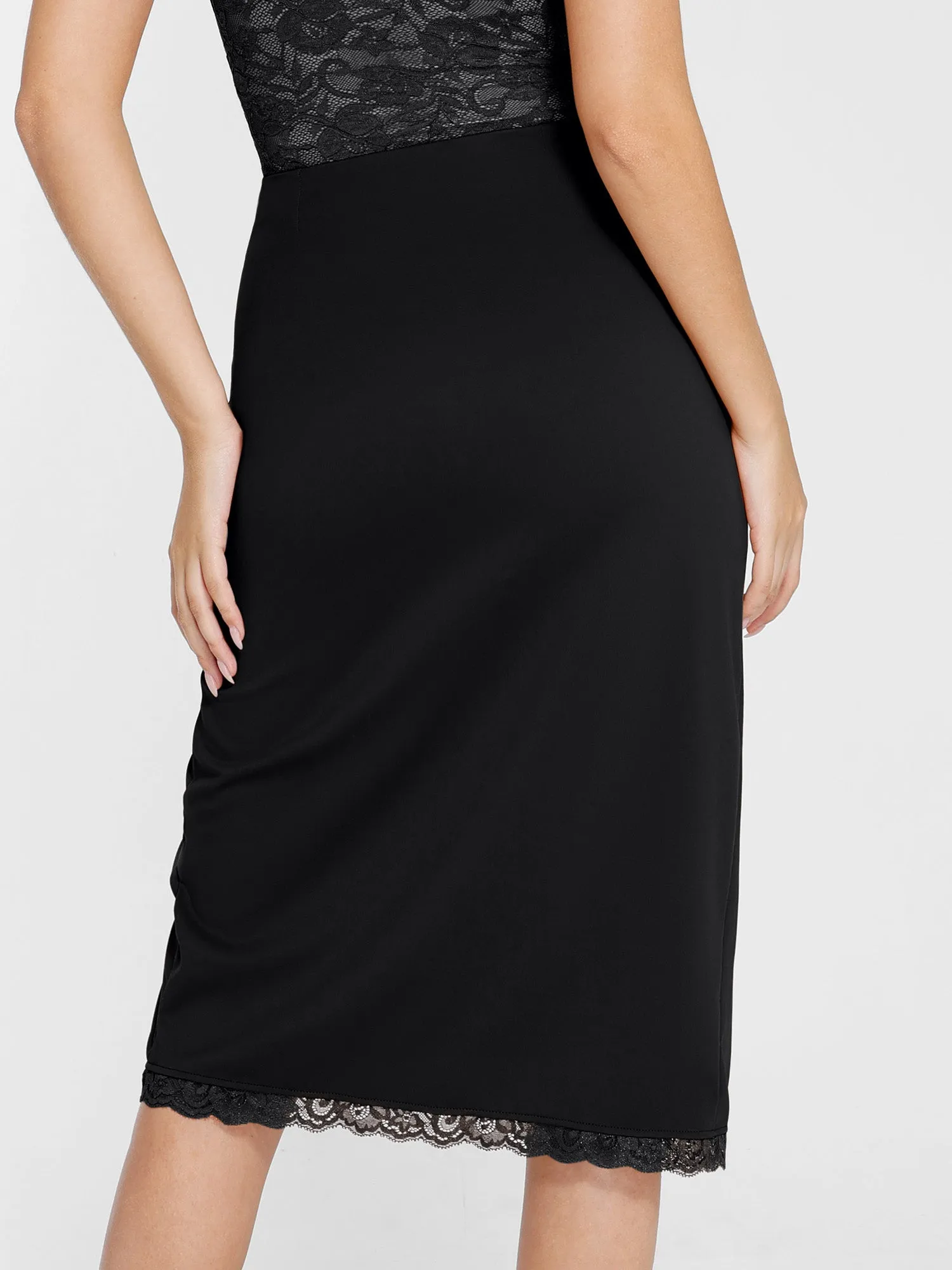 The Shapewear Skirt Lace Split Midi