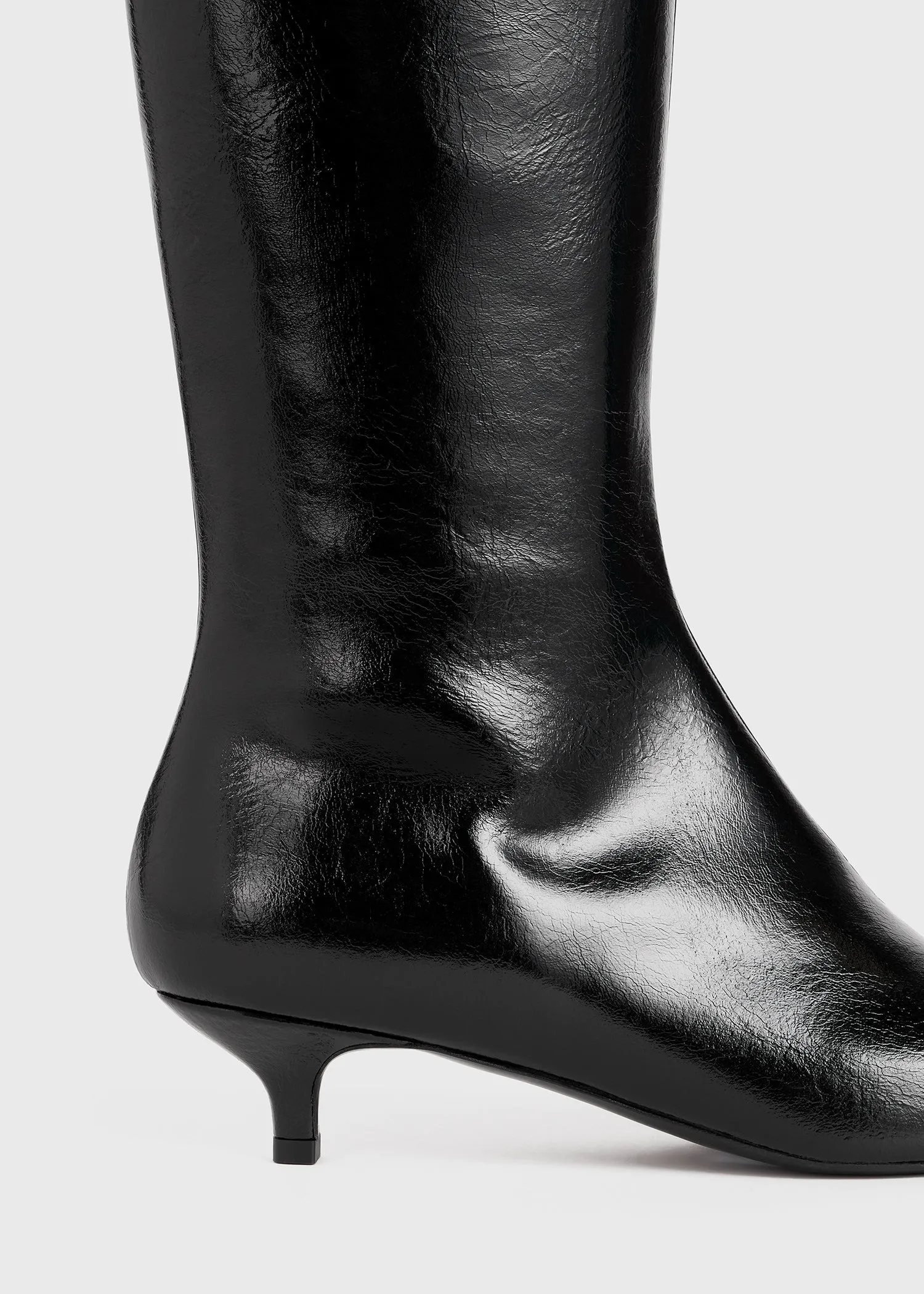 The Slim Knee-High Boot black patent