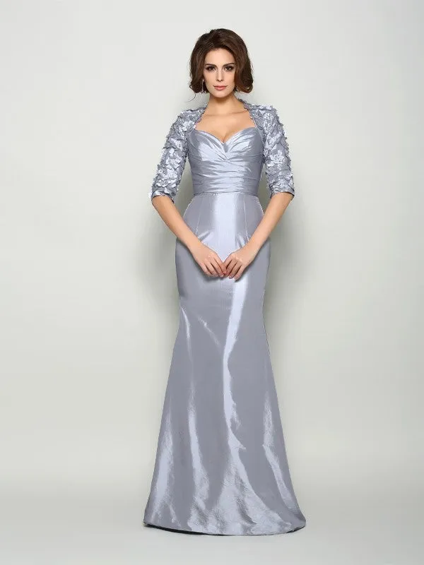 Trumpet/Mermaid Sweetheart Applique 1/2 Sleeves Long Taffeta Mother of the Bride Dresses