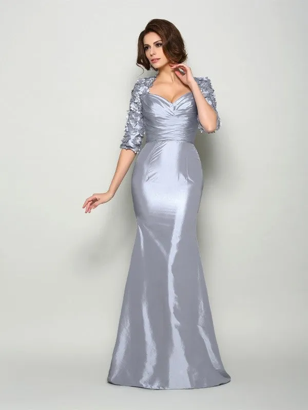 Trumpet/Mermaid Sweetheart Applique 1/2 Sleeves Long Taffeta Mother of the Bride Dresses