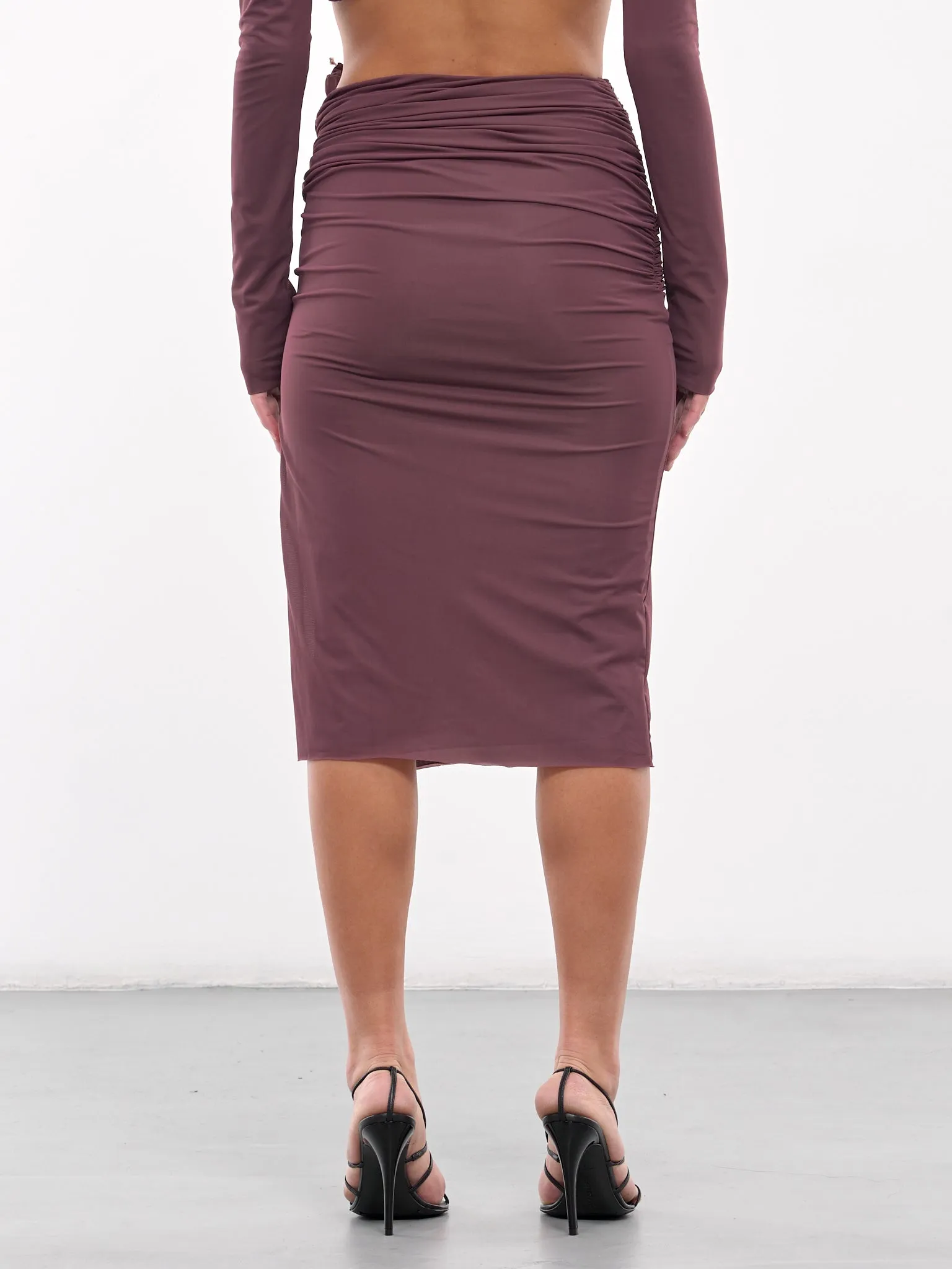 Venus Midi Skirt (23034004-MAHOGANY)