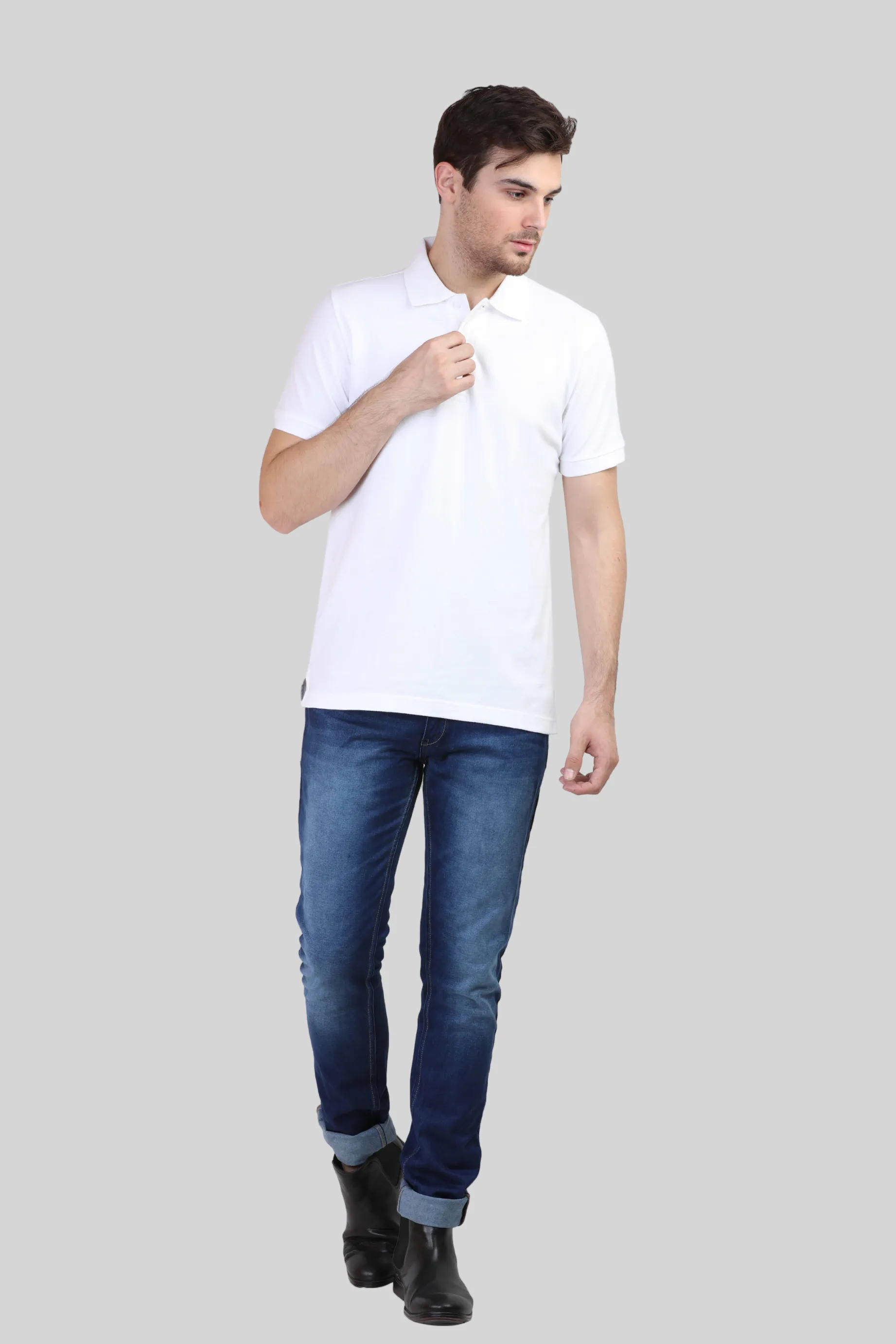 White Polo T-shirt for men