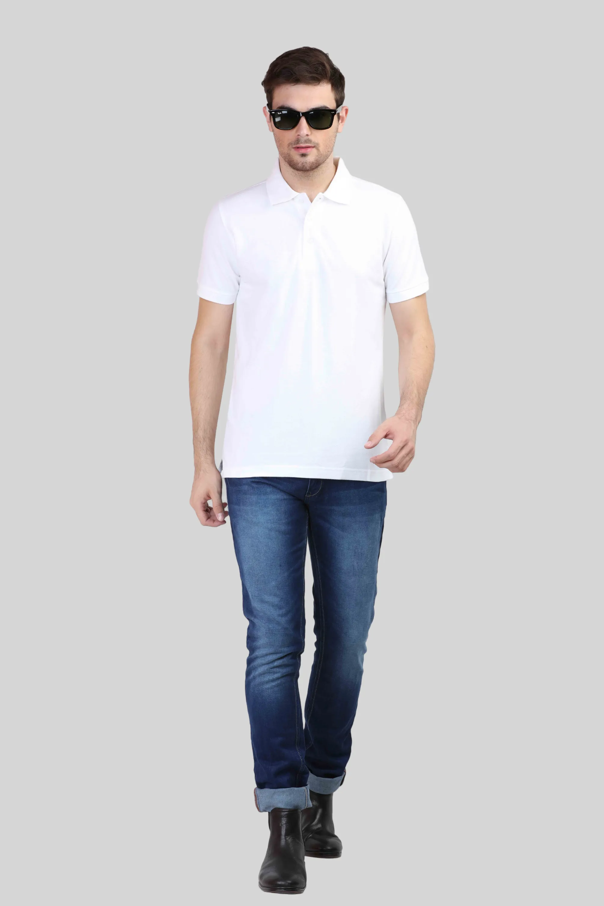 White Polo T-shirt for men