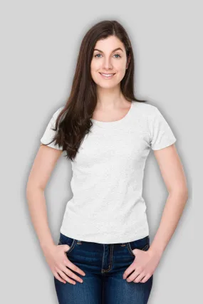 White Scoop Neck T-shirt for women